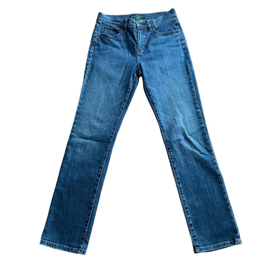 LRL Lauren Ralph Lauren Classic Straight Jeans Sz 4 Medium Wash - Picture 2 of 14